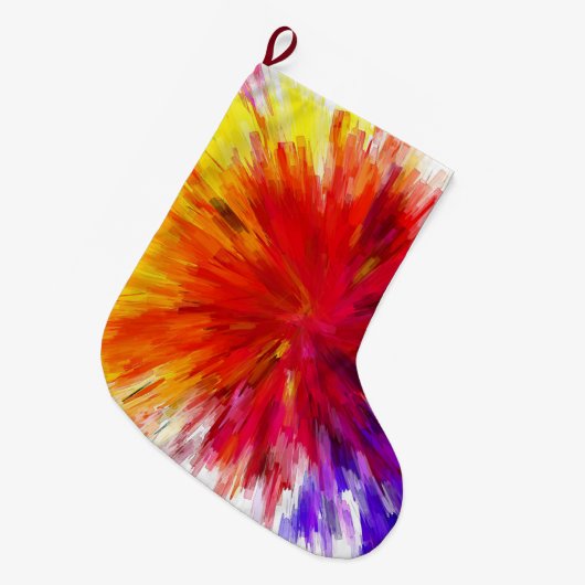 Farbexplosion Großer Weihnachtsstrumpf (Vorderansicht (hängend))