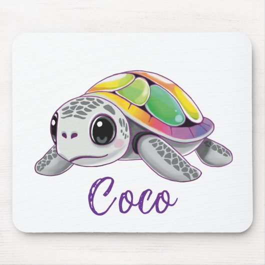 Farbexplosion Meeresschildkröte Mousepad (Vorne)