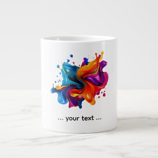 Farbexplosion mit Spritzern Jumbo-Tasse (Vorderseite)