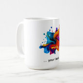 Farbexplosion mit Spritzern Kaffeetasse (Vorderseite Links)
