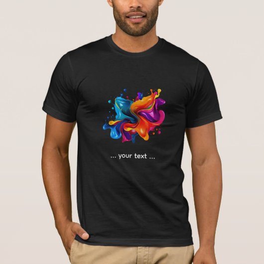 Farbexplosion mit Spritzern T-Shirt (Vorderseite)