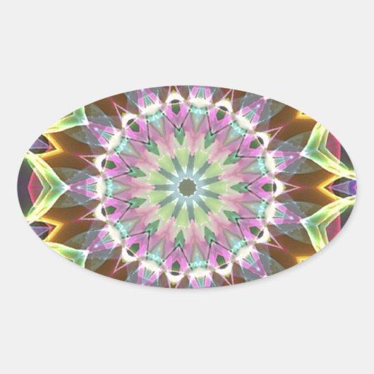 Farbexplosion Ovaler Aufkleber (Vorderseite)