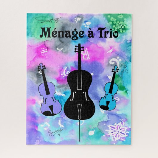 "Farbexplosion" Puzzle mit Kunst von Menage a Trio (Vertikal)