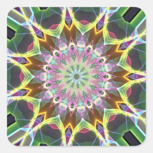 Farbexplosion Quadratischer Aufkleber (Vorderseite)