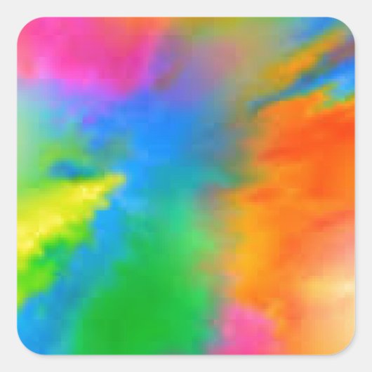 Farbexplosion Quadratischer Aufkleber (Vorderseite)