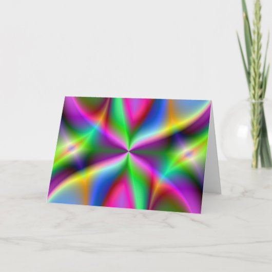 Farbexplosion Rainbow Fraktal Kunstgeschenke Karte (Vorderseite)