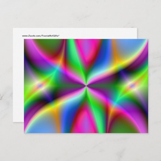 Farbexplosion Rainbow Fraktal Kunstgeschenke Postkarte (Vorne/Hinten)