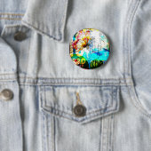 Farbexplosion Retro Schmetterling Collage Button (Beispiel)
