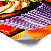 Farbexplosion Retro Schmetterling Collage Poster (Ecke)