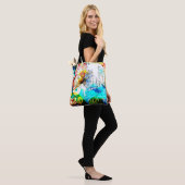 Farbexplosion Retro-Schmetterling-Collage Tasche (Am Model)