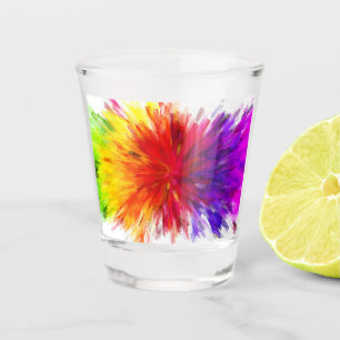 Farbexplosion Schnapsglas