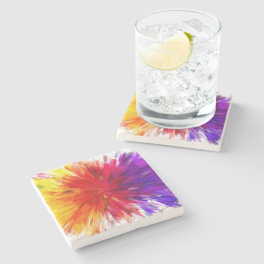 Farbexplosion Steinuntersetzer (Seitenansicht)