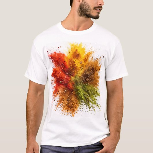 Farbexplosion von Gewürzpulver  T-Shirt (Vorderseite)