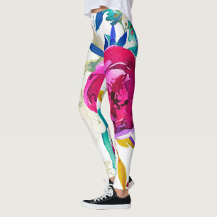 Farbexplosion Wasserfarbe Blumen Blumen Benutzerde Leggings