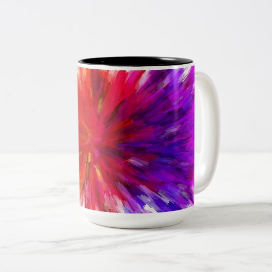 Farbexplosion Zweifarbige Tasse (VorderseiteRechts)