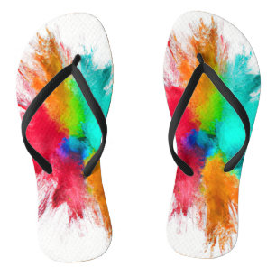 Farbexplosions-Centerpiece-Kunst Badesandalen