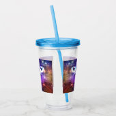 Farbexplosions-Galaxie-Katze Acryltrinkbecher (Links)