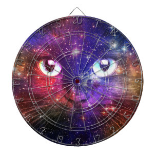 Farbexplosions-Galaxie-Katze Dartscheibe