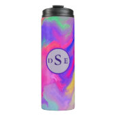 Farbexplosions-Monogramm Thermosbecher (Vorderseite)