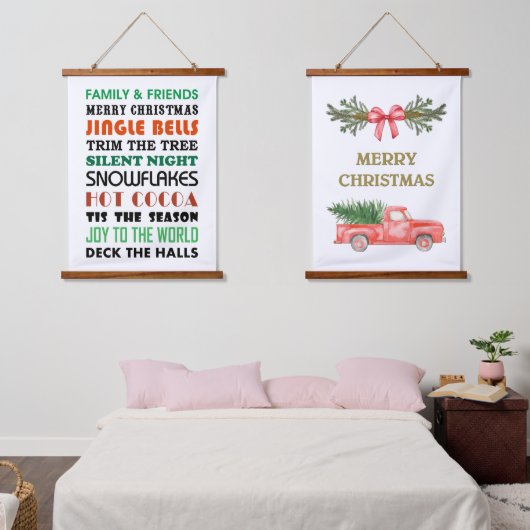 FARBFÄHIGE CHRISTMAS WANDTEPPICH MIT HOLZRAHMEN (Schlafzimmer)