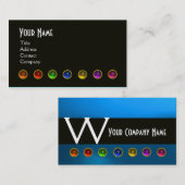 FARBFÄHIGE GEM STONS SCHWARZ-WEISSES BLAUMONOGRAMM VISITENKARTE (Vorne/Hinten)