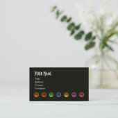 FARBFÄHIGE GEM STONS SCHWARZ-WEISSES LILA MONOGRAM VISITENKARTE (Stehend Vorderseite)