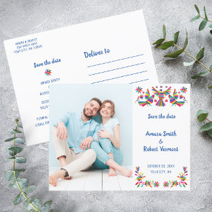 FARBFÄHIGES OTOMI MEXIKANISCHES SAVE THE DATE POSTKARTE