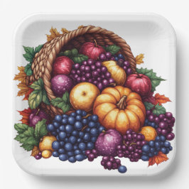 FARBFALL ERNTEDANK CORNUCOPIA-REGELUNG PAPPTELLER