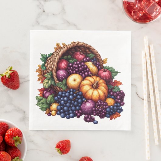 FARBFALL ERNTEDANK CORNUCOPIA-REGELUNG SERVIETTE (Beispiel)