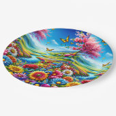 FARBFALL MANDALA PAPPTELLER (Schrägansicht)