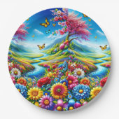 FARBFALL MANDALA PAPPTELLER (Vorderseite)