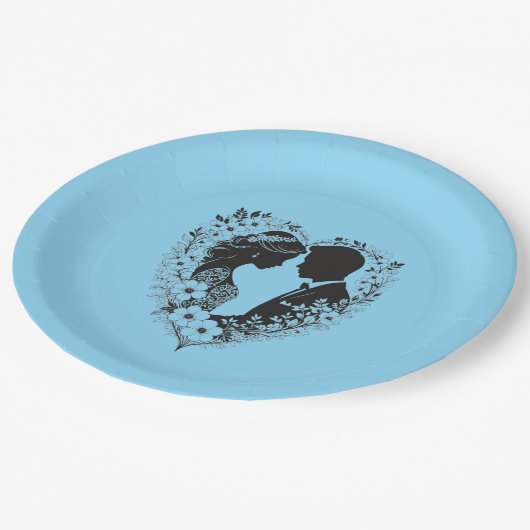 FARBFALL MANDALA PAPPTELLER (Schrägansicht)