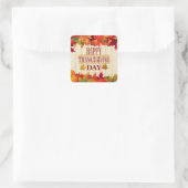 FARBFALL MAPLE BLÄTTER ERNTEDANK QUADRATISCHER AUFKLEBER (Tasche)