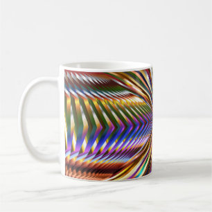 Farbfarbe Illusion Regenbogen Blau Grün Gold Kaffeetasse