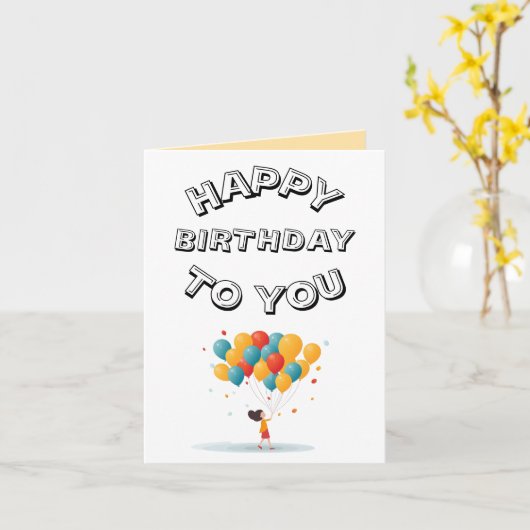 FARBFARBEN,AUGENFANG KINDERGEBURTSTAG KARTE (Gelbe Blume)