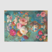 FARBFARBEN FRÜHBLUMEN IN VASE DECOUPAGE SEIDENPAPIER (Vorderseite)