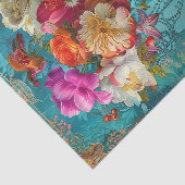 FARBFARBEN FRÜHBLUMEN IN VASE DECOUPAGE SEIDENPAPIER (Ausschnitt)