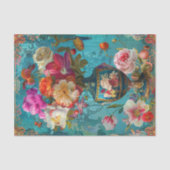 FARBFARBEN FRÜHBLUMEN IN VASE DECOUPAGE SEIDENPAPIER (Vorderseite)