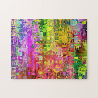 Farbfarben für digitale Pixel in abstrakter Kunst Puzzle