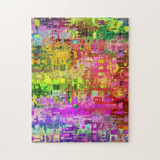 Farbfarben für digitale Pixel in abstrakter Kunst Puzzle (Vertikal)