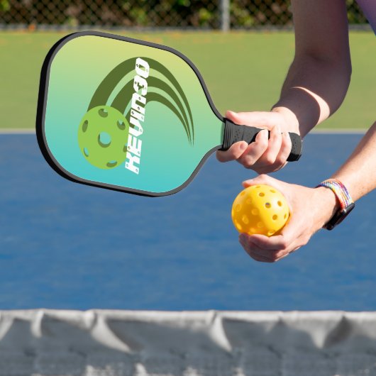 Farbfarben für Monogramm des Farbverlaufs grün ber Pickleball Schläger (InSitu)