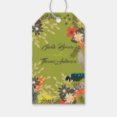 FARBFARBEN GREEN FLORAL BOHO GESCHENKANHÄNGER (Rückseite)