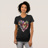 FARBFARBEN MARDI GRAS MASK & FEATHERS T-Shirt (Vorne ganz)