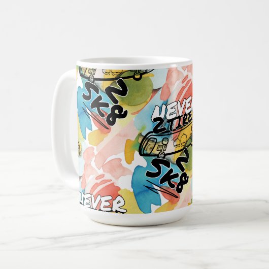 FARBFARBEN NIE 2 FRIERT 2 SK8 KAFFEETASSE (Vorderseite Links)