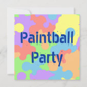 FARBfarben-SPRITZERpaintball-PARTY EINLADUNGEN (Vorderseite)