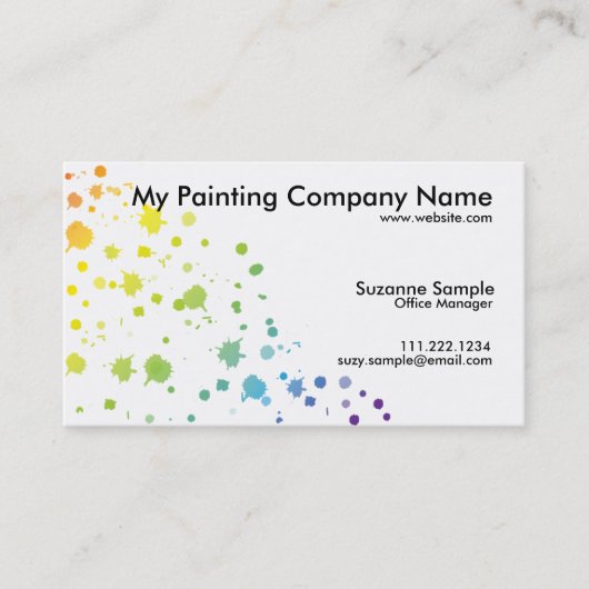 Farbfarben-Tropfen-Karte Visitenkarte (Vorderseite)