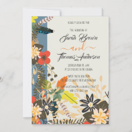 FARBFARBENE BURUE BOHO FLORAL EINLADUNG