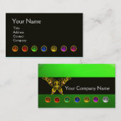 FARBFARBENE BÜTTERFLY GEM STEINE SCHWARZ-WEISS GRE VISITENKARTE (Vorne/Hinten)