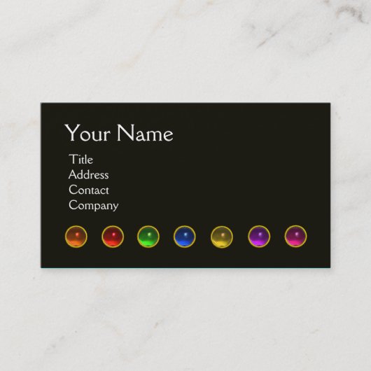 FARBFARBENE BÜTTERFLY GEM STEINE SCHWARZ-WEISS GRE VISITENKARTE (Vorderseite)