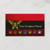 FARBFARBENE BÜTTERFLY GEM STEINE SCHWARZ-WEISS RED VISITENKARTE (Rückseite)